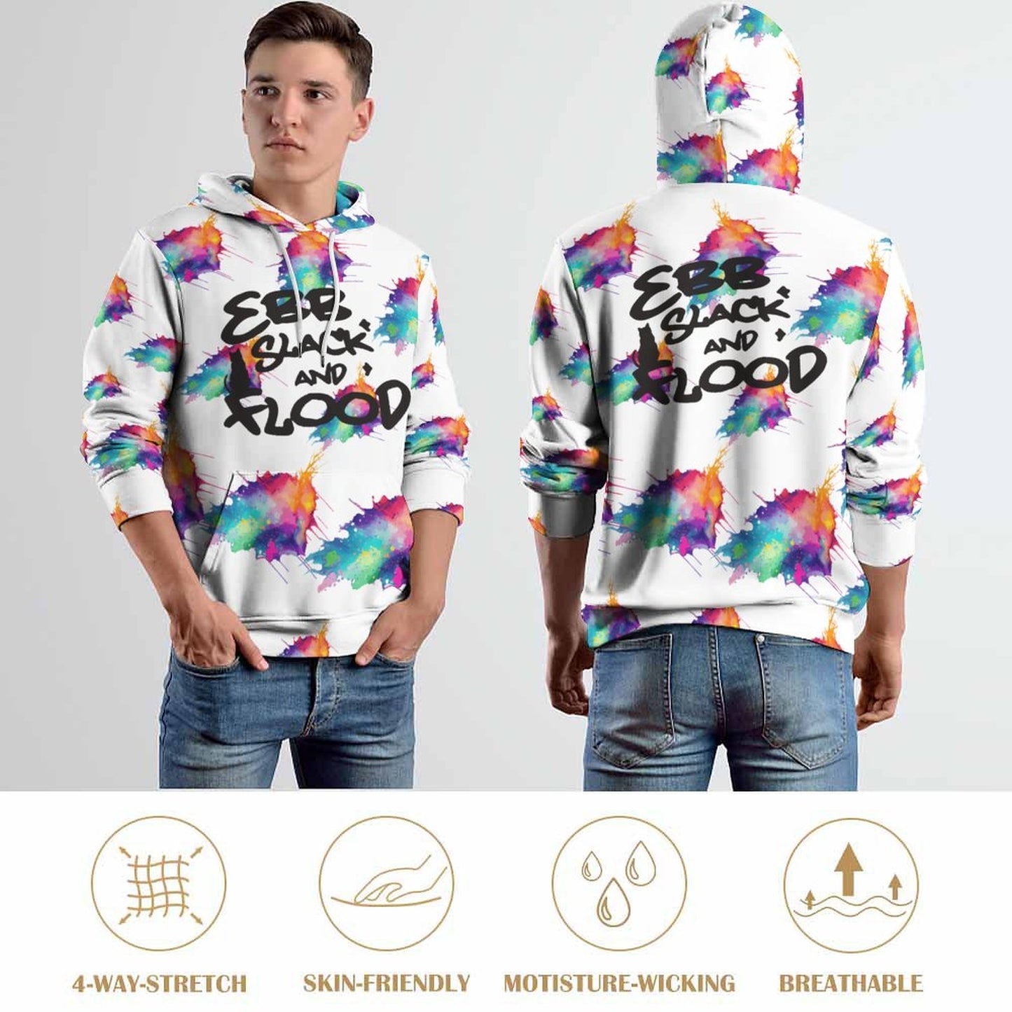 EBB SLACK FLOOD Hoodie with Double-layer Cap (All-Over Printing)