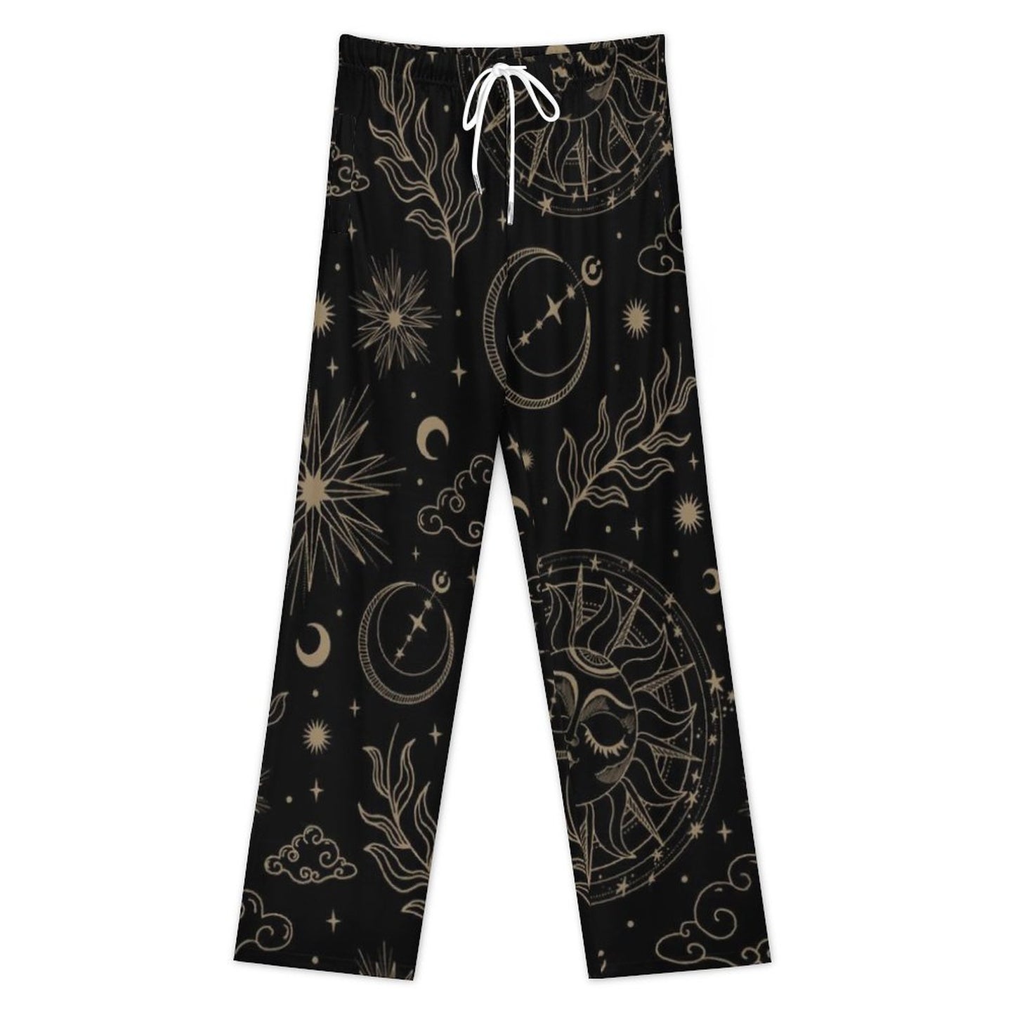 170gsm Faux Cotton Drawstring Women Wide Leg Pajamas Pants LM072 (All-Over Printing)