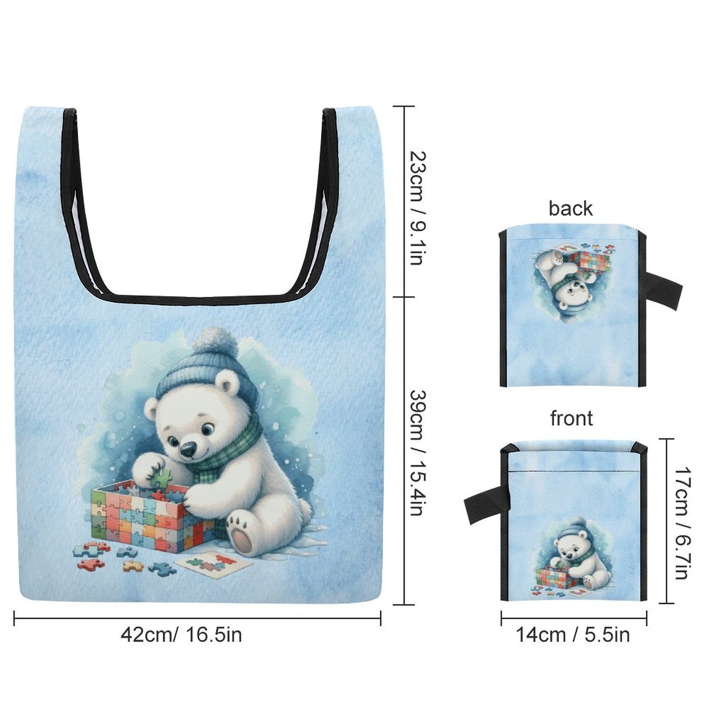 Winter Baby Bear Eco-Friendly Grocery Bags