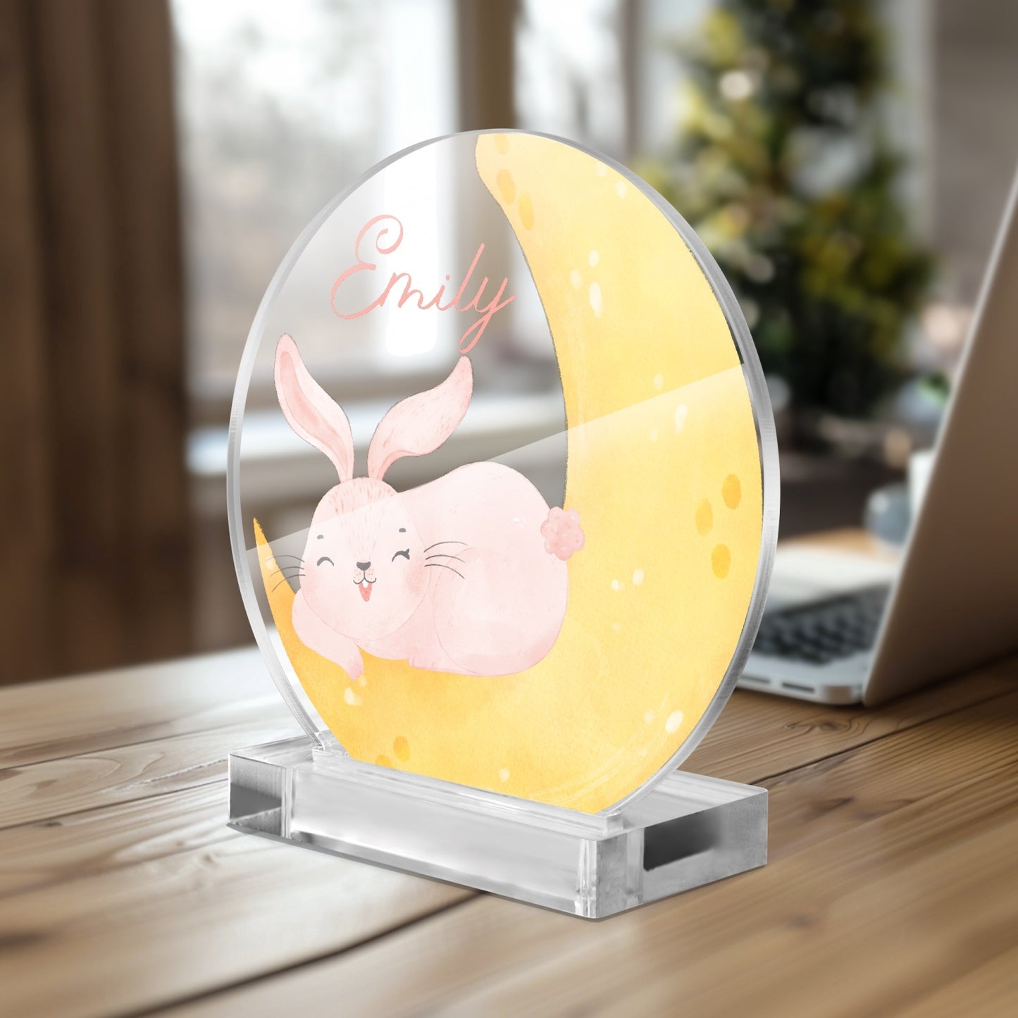 1062. Acrylic Plaque with Stand - Round
