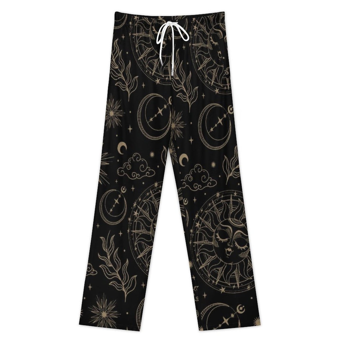 170gsm Faux Cotton Drawstring Women Wide Leg Pajamas Pants LM072 (All-Over Printing)