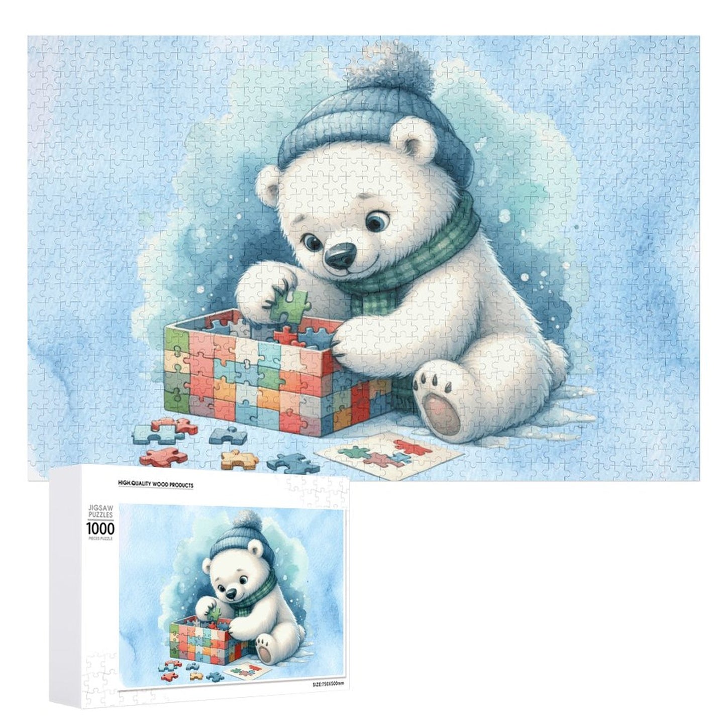 Winter Baby Bear Wooden Picture Puzzle