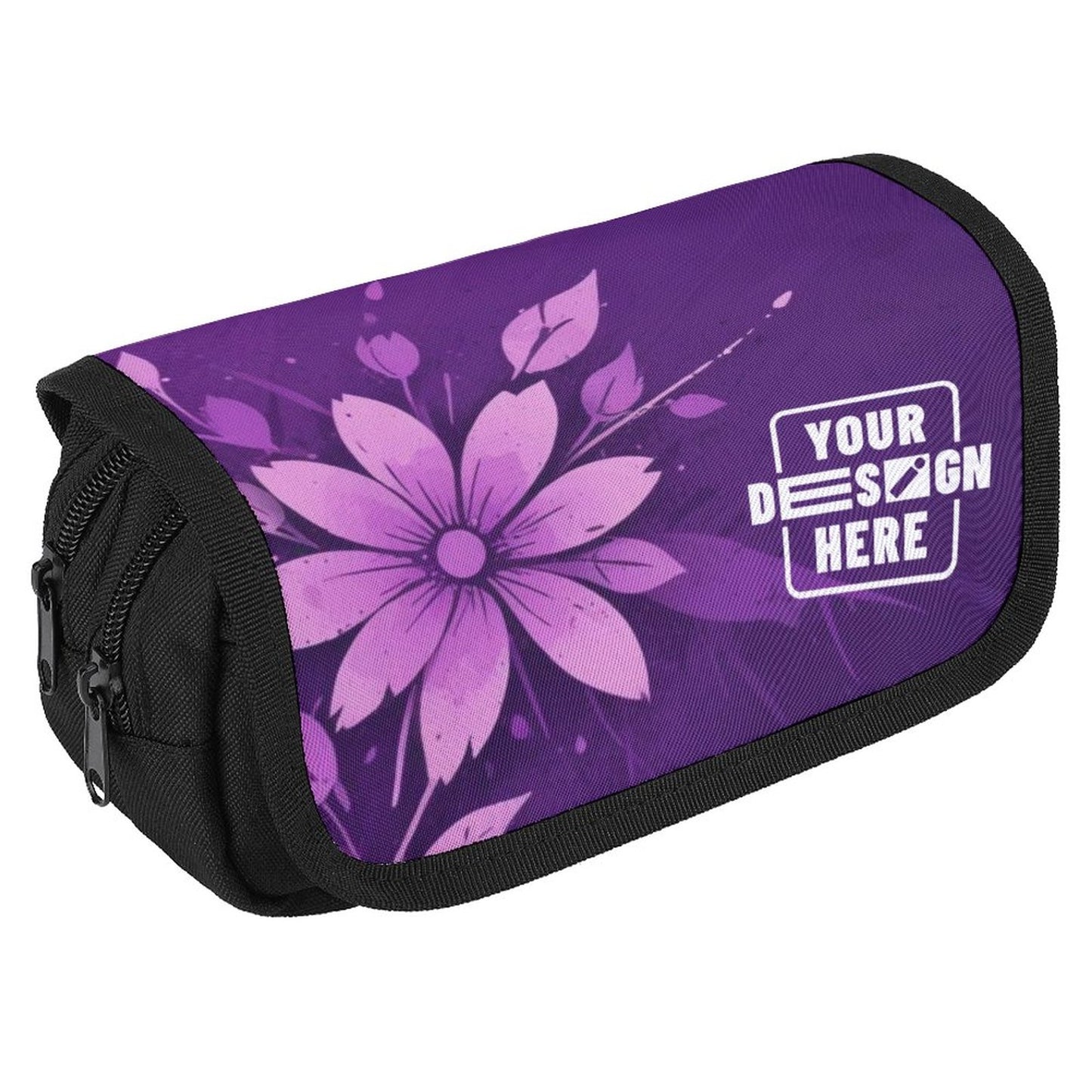 2-Compartment Zipper Pencil Case