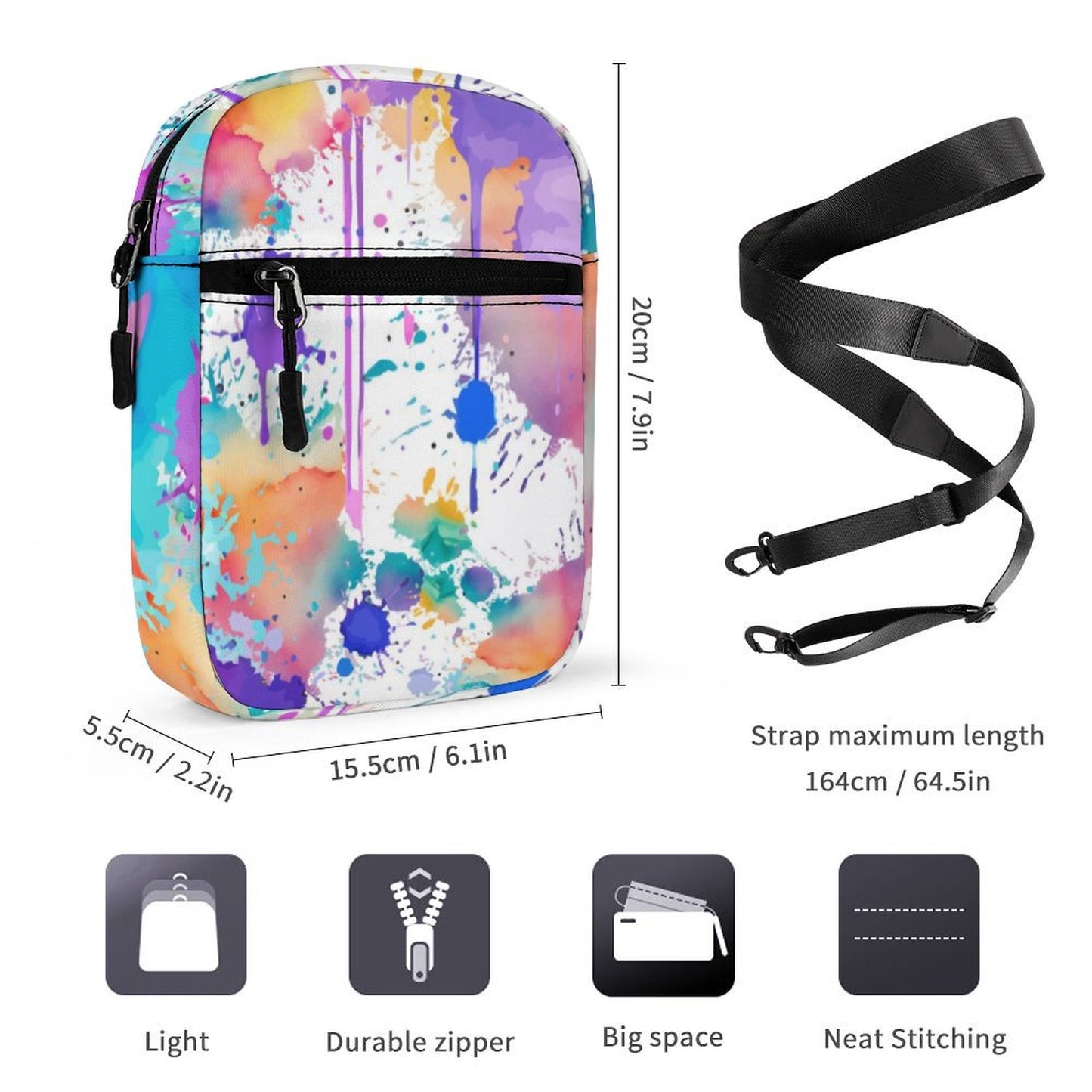 Small Messenger Bag Q026 (All-Over Printing)