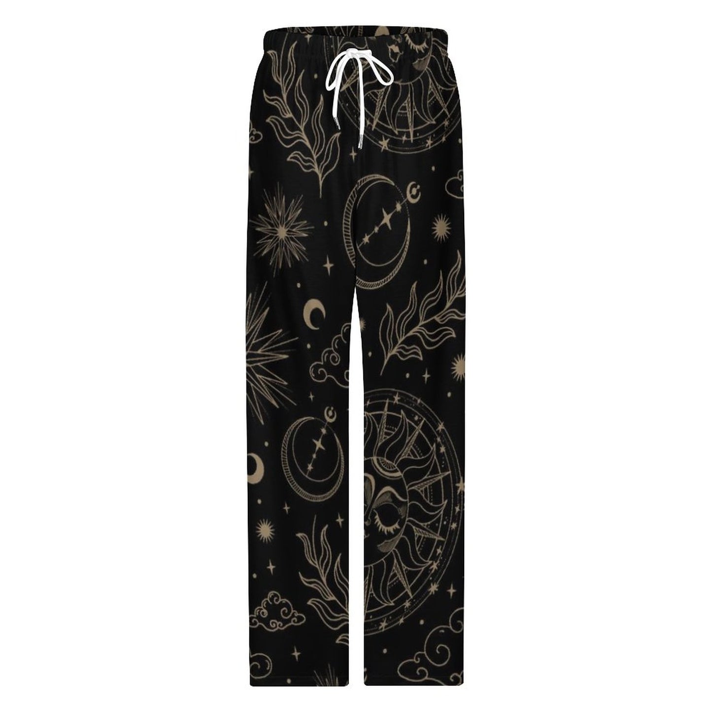 170gsm Faux Cotton Drawstring Women Wide Leg Pajamas Pants LM072 (All-Over Printing)