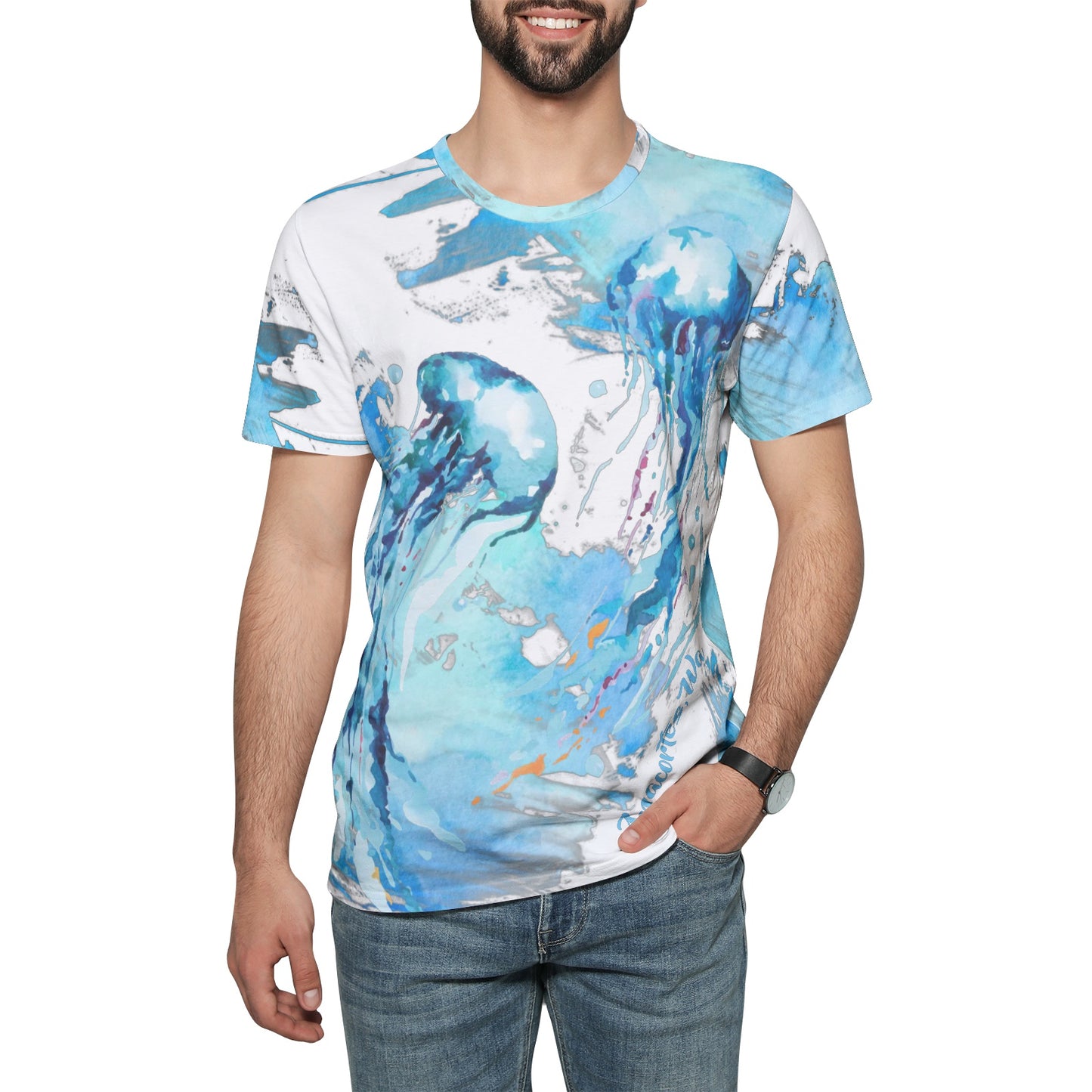 Anacortes Jellyfish Unisex All-Over Print Cotton T-shirts