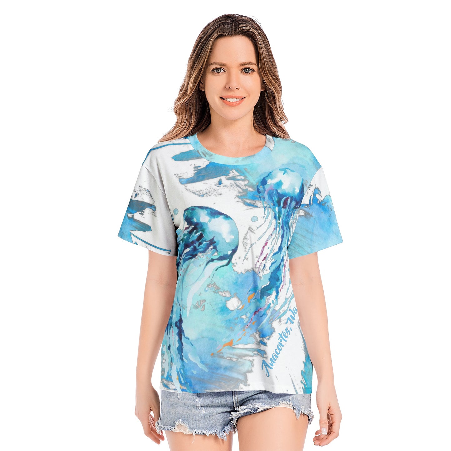 Anacortes Jellyfish Unisex All-Over Print Cotton T-shirts