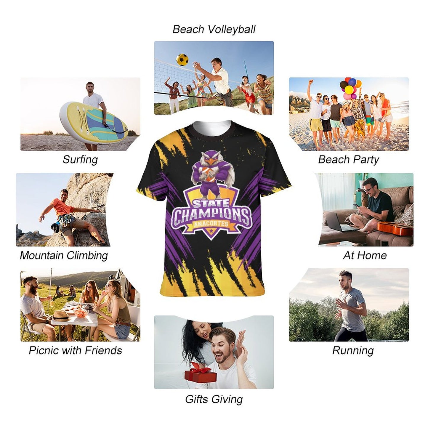 ANACORTES SEAHAWKS STATE CHAMP T-Shirt Short Sleeve