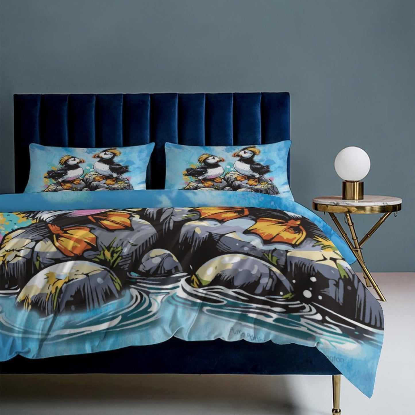 Fun TUFTED PUFFIN Bedding Set