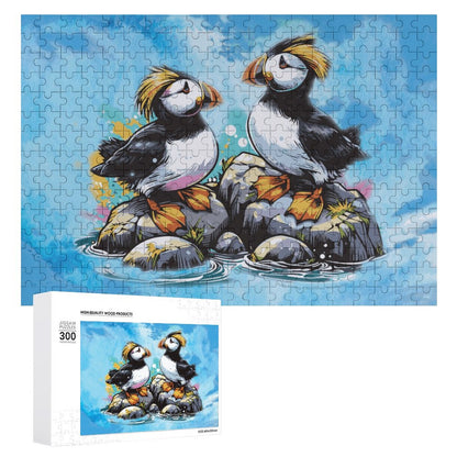 Fun TUFTED PUFFIN Wooden Picture Puzzle