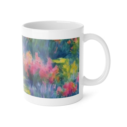 WILDFLOWER POND White Ceramic Mug, 11oz