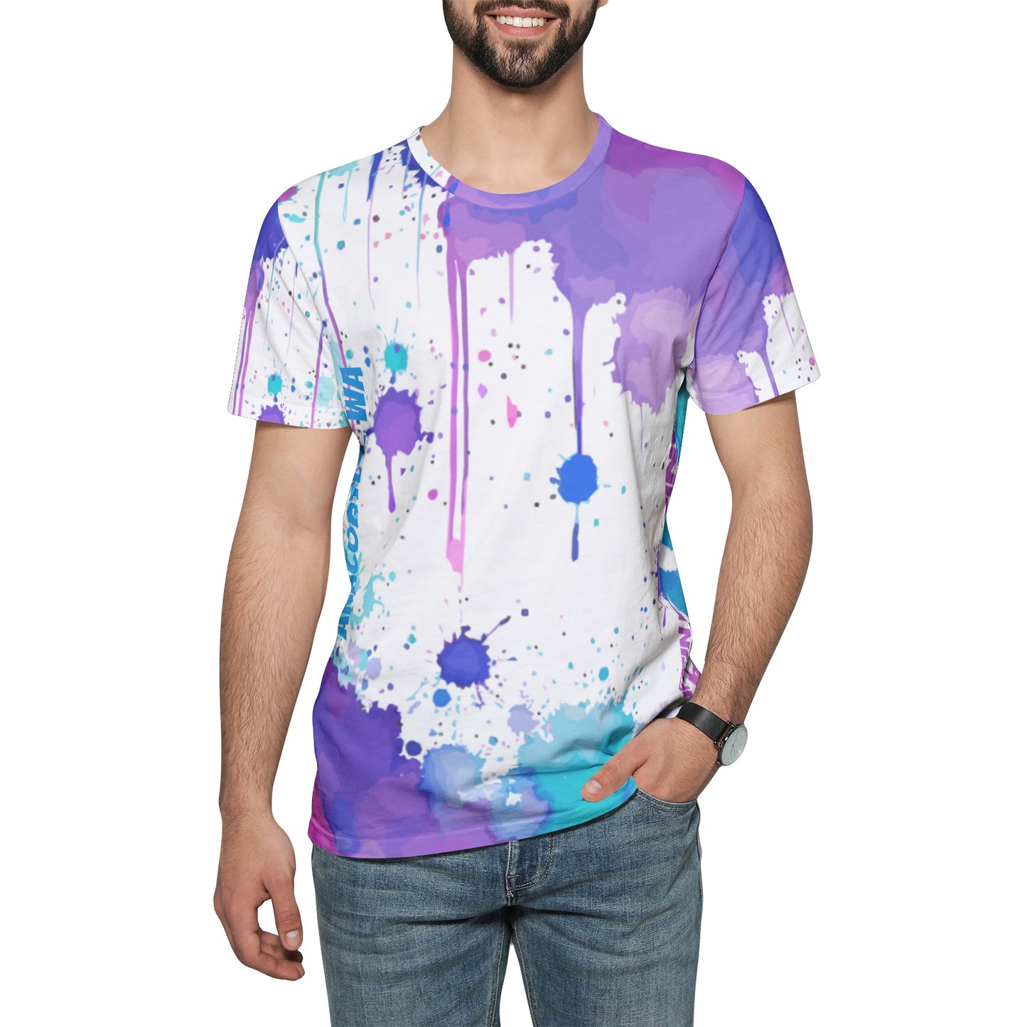 ANACORTES ART SPLASH Unisex All-Over Print Cotton T-shirts