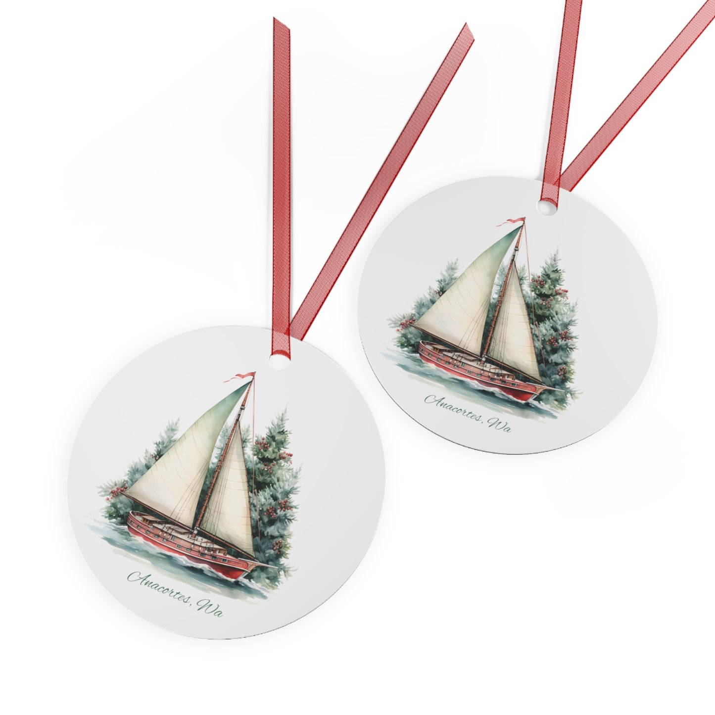 ANACORTES SAILBOAT Metal Ornament