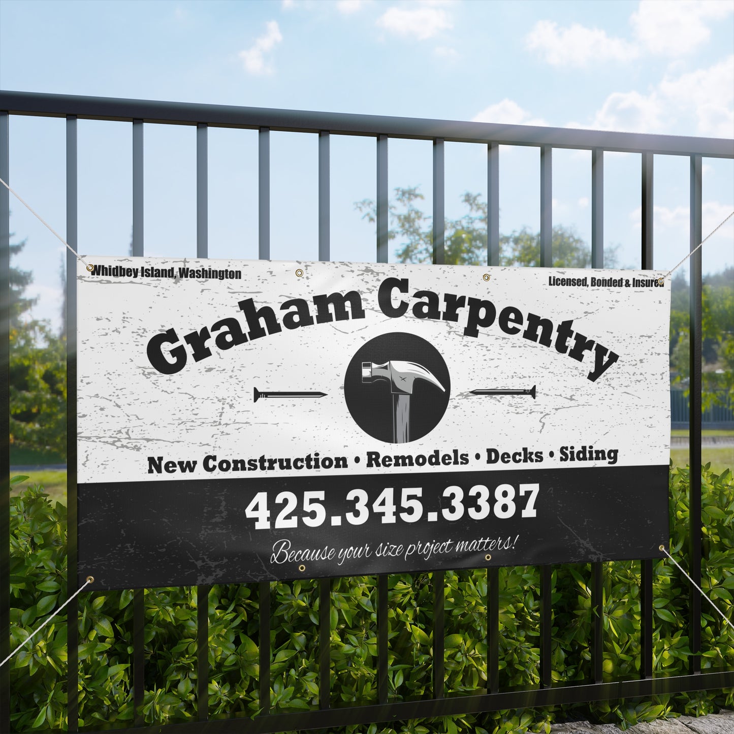 Graham Carpentry Matte Banner 36"x72" 15oz