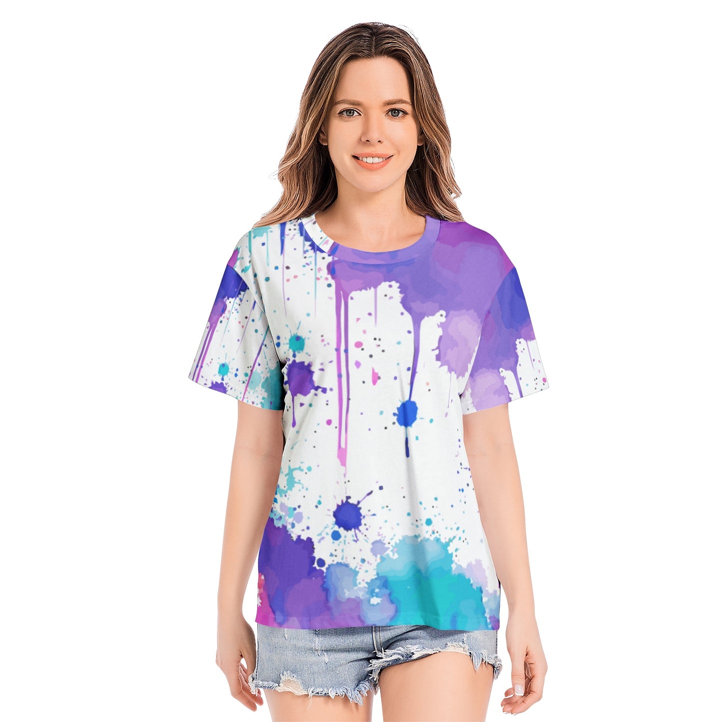 ANACORTES ART SPLASH Unisex All-Over Print Cotton T-shirts