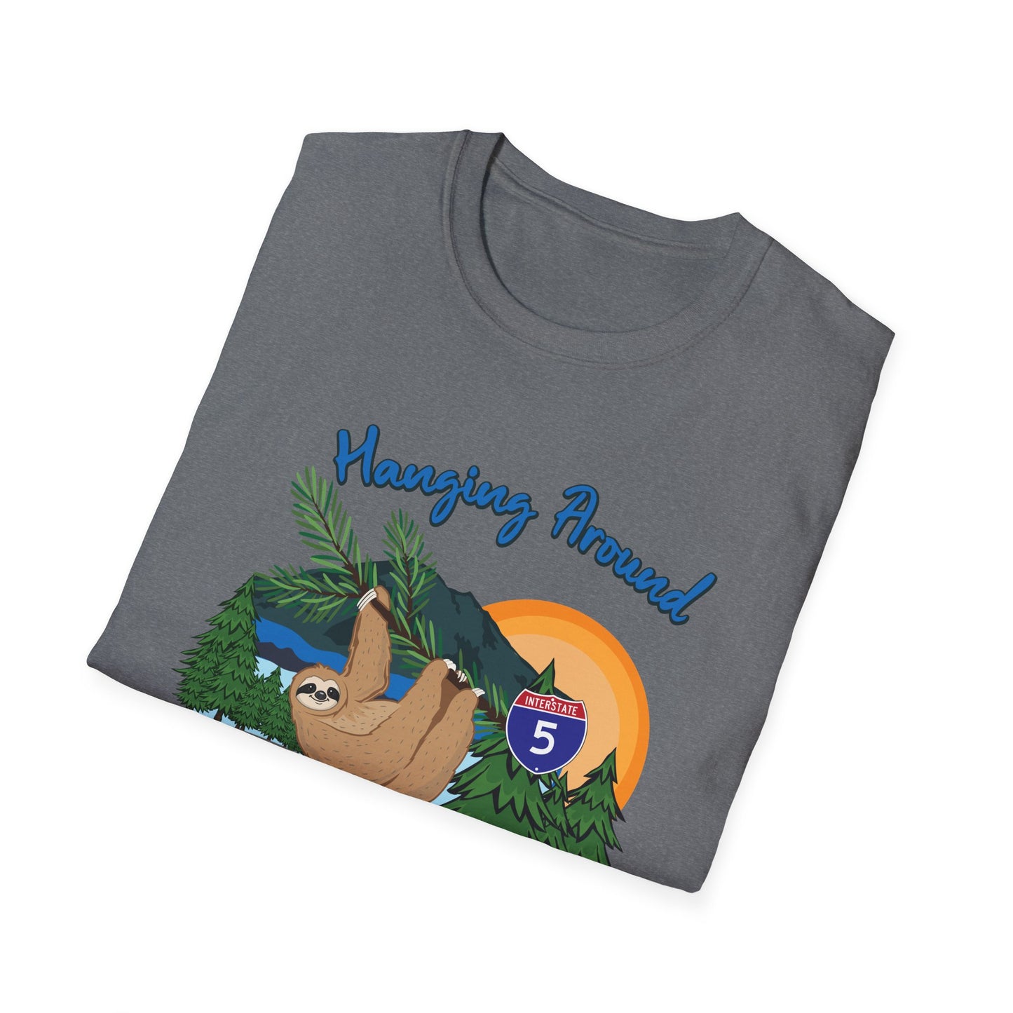 BELLINGHAM WA SLOTH - HANGING AROUND Unisex Softstyle T-Shirt