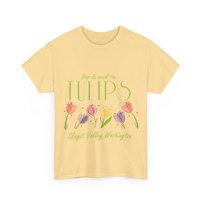 SMELL THE  TULIPS - Unisex Heavy Cotton Tee