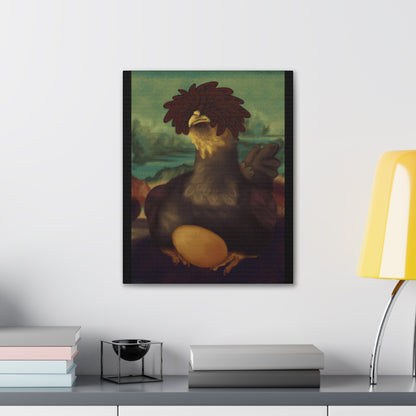 Chicken Lisa by Monues Canvas Stretched, 0.75"