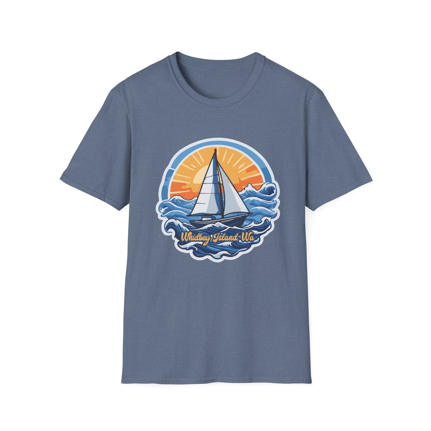 WHIDBEY ISLAND WA  Sunny Sailing Unisex Softstyle T-Shirt