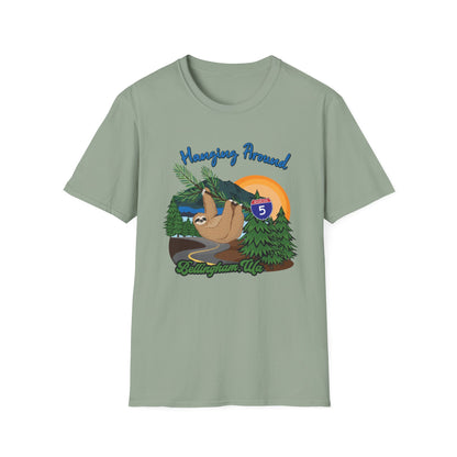 BELLINGHAM WA SLOTH - HANGING AROUND Unisex Softstyle T-Shirt