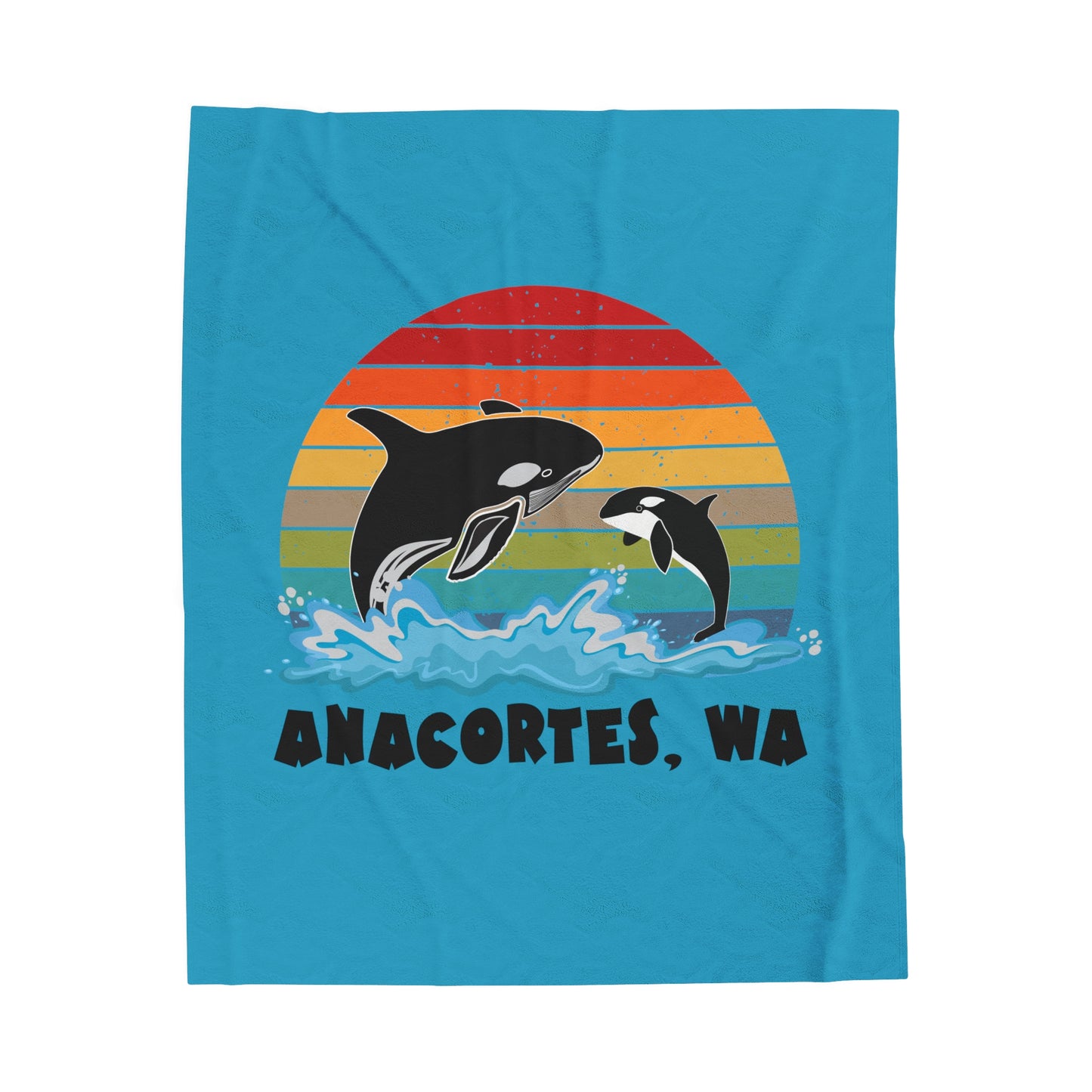 ORCAS ANACORTES Velveteen Plush Blanket