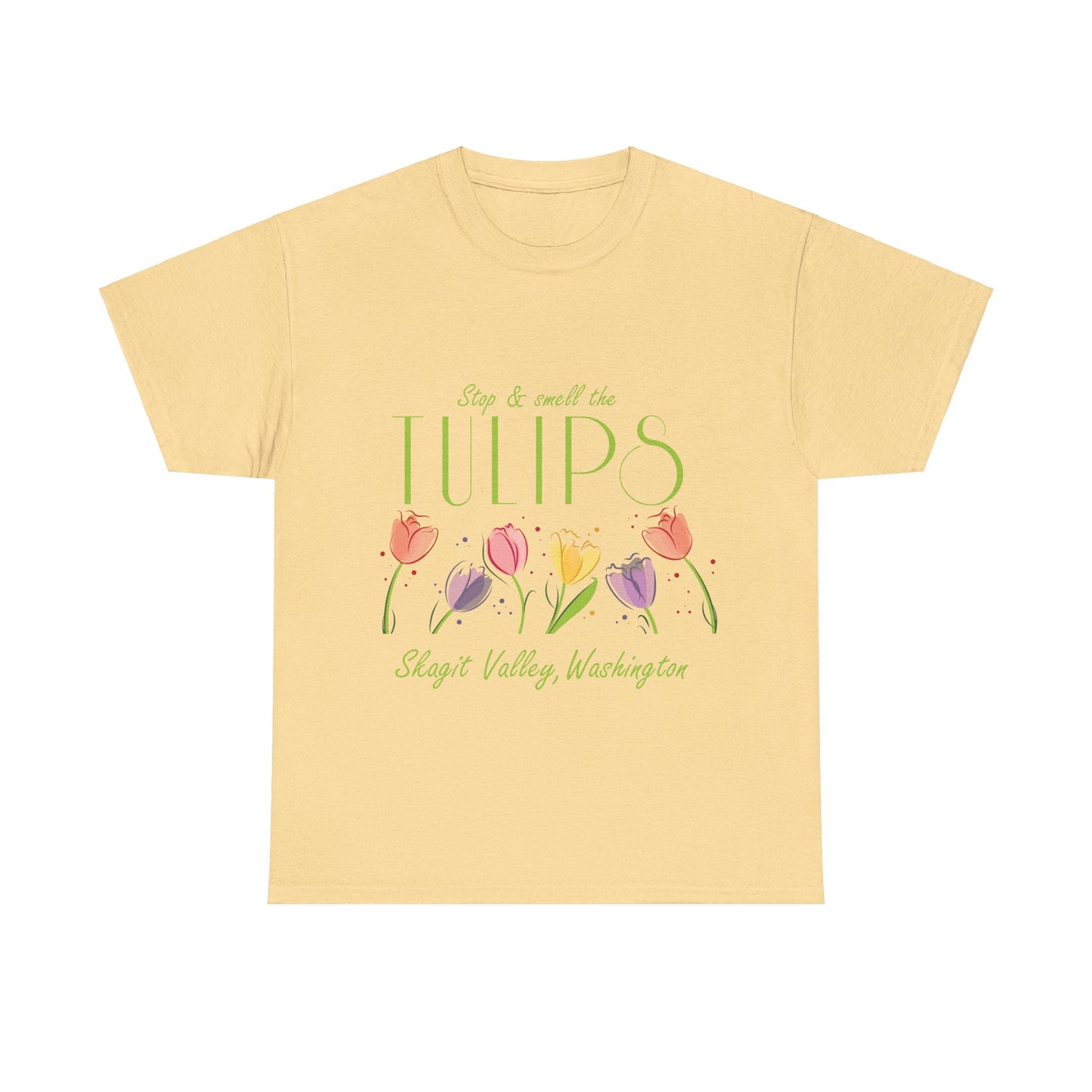 SMELL THE  TULIPS - Unisex Heavy Cotton Tee