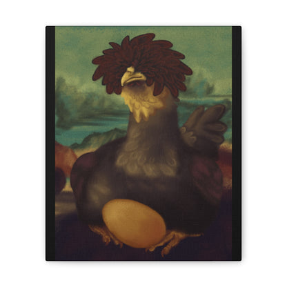 Chicken Lisa by Monues Canvas Stretched, 0.75"