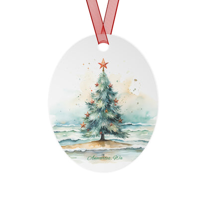 ANACORTES Beach Tree Metal Ornament