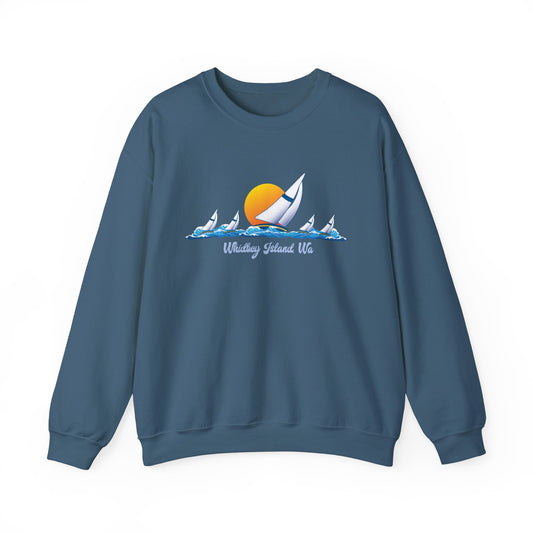 WHIDBEY ISLAND WA  Sail Away Unisex Heavy Blend™ Crewneck Sweatshirt