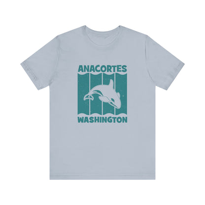 TEAL ANACORTES WHALE  Unisex Jersey Short Sleeve Tee