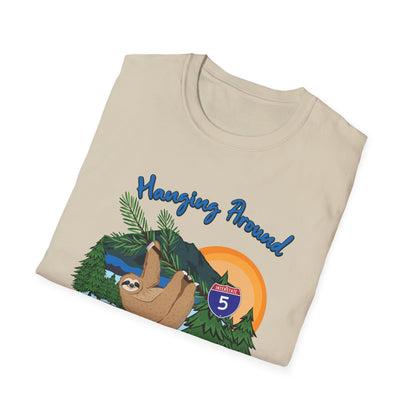 BELLINGHAM WA SLOTH - HANGING AROUND Unisex Softstyle T-Shirt