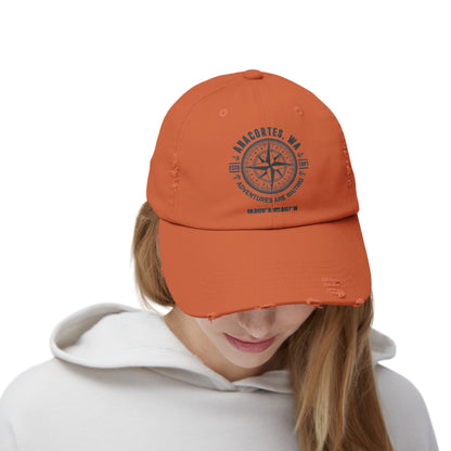 Anacortes Compass Unisex Distressed Cap