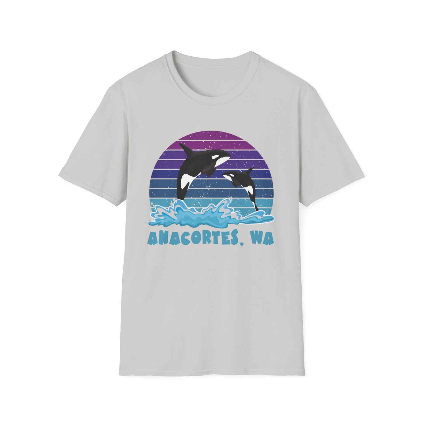 Anacortes Orca Northern Lights Unisex Softstyle T-Shirt