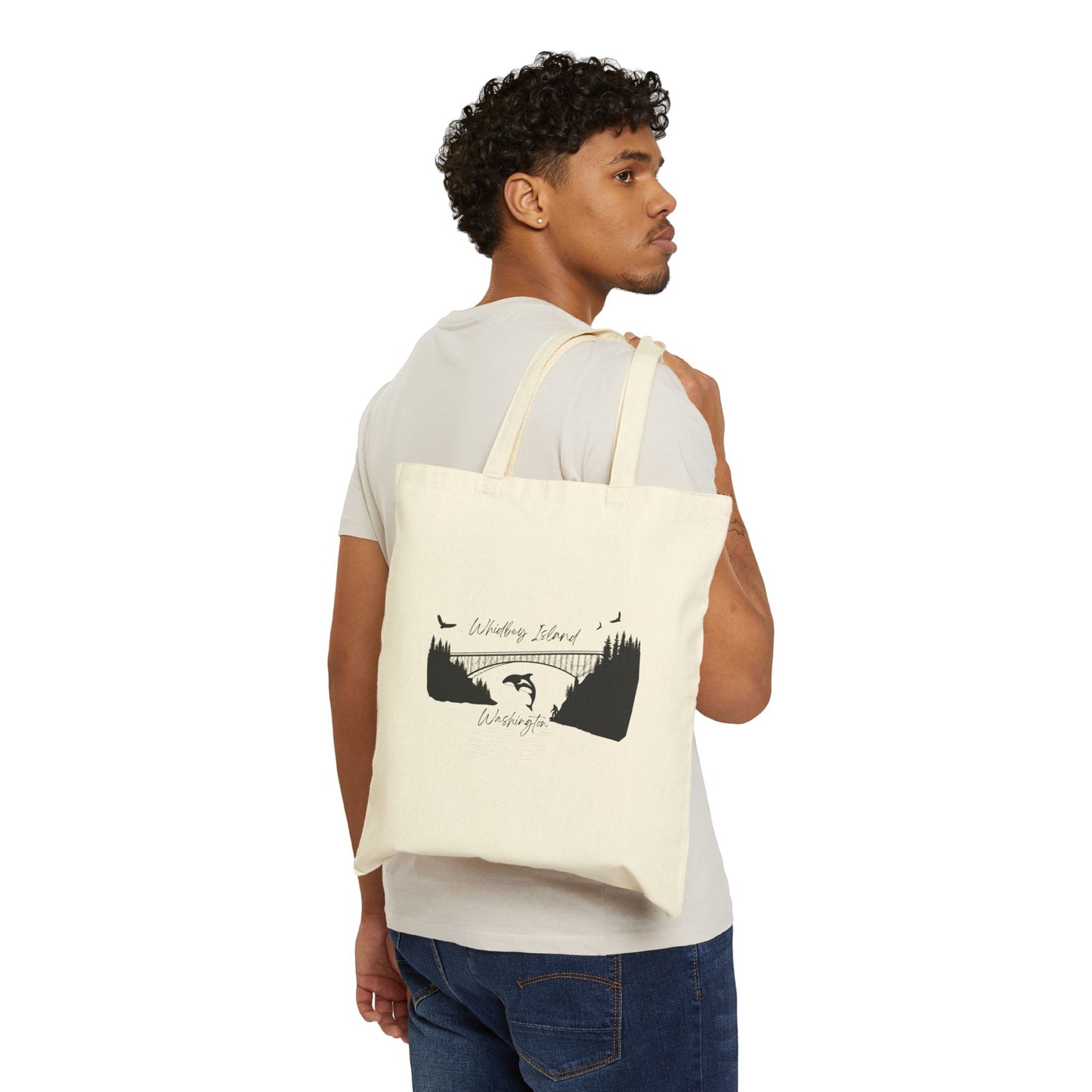 DECEPTION PASS BRIDGE, SCENE  Cotton Canvas Tote Bag