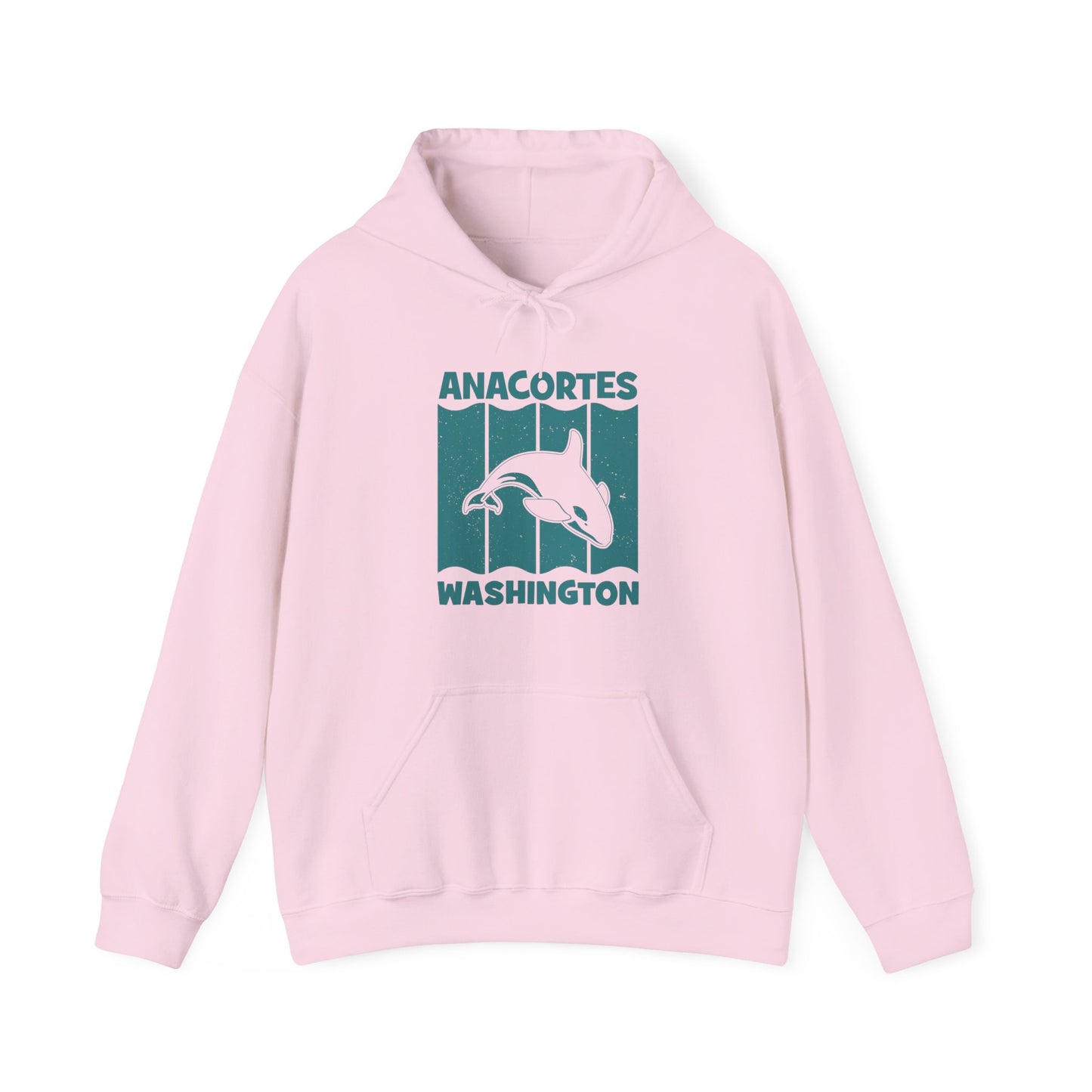 Anacortes Teal Orca Unisex Heavy Blend™ Hooded Sweatshirt