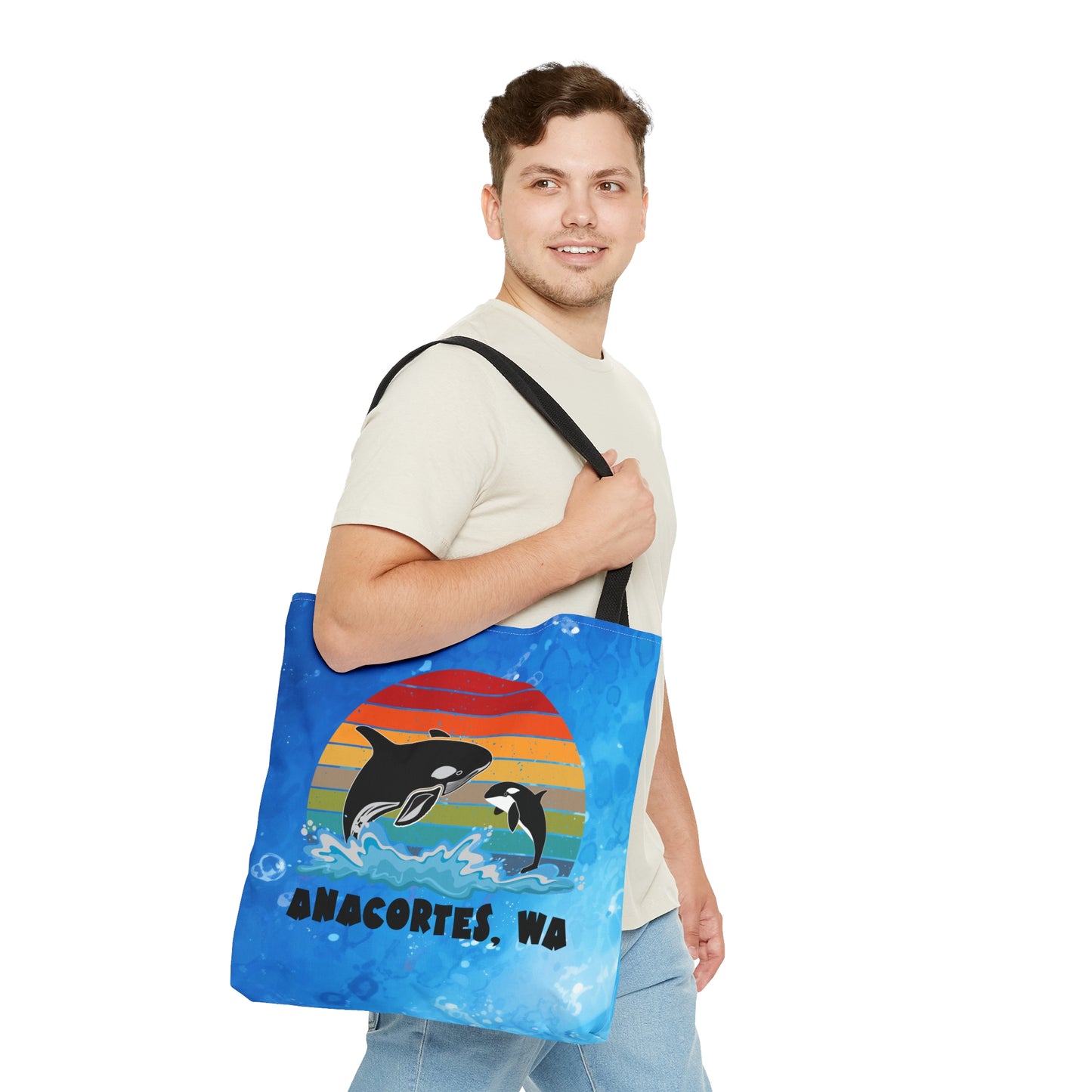 Anacortes Orca Sunset Tote Bag