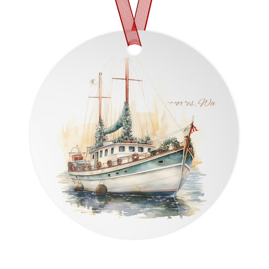 ANACORTES BOAT Metal Ornament