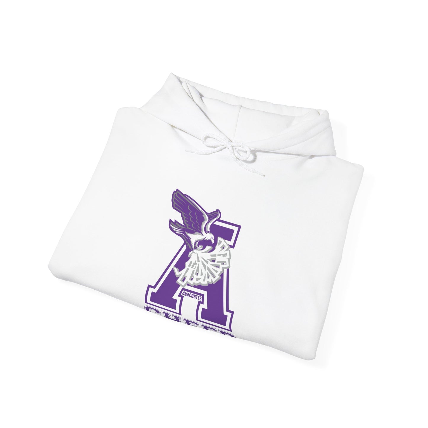 ANACORTES CHEER WHITE Unisex Heavy Blend™ Hooded Sweatshirt