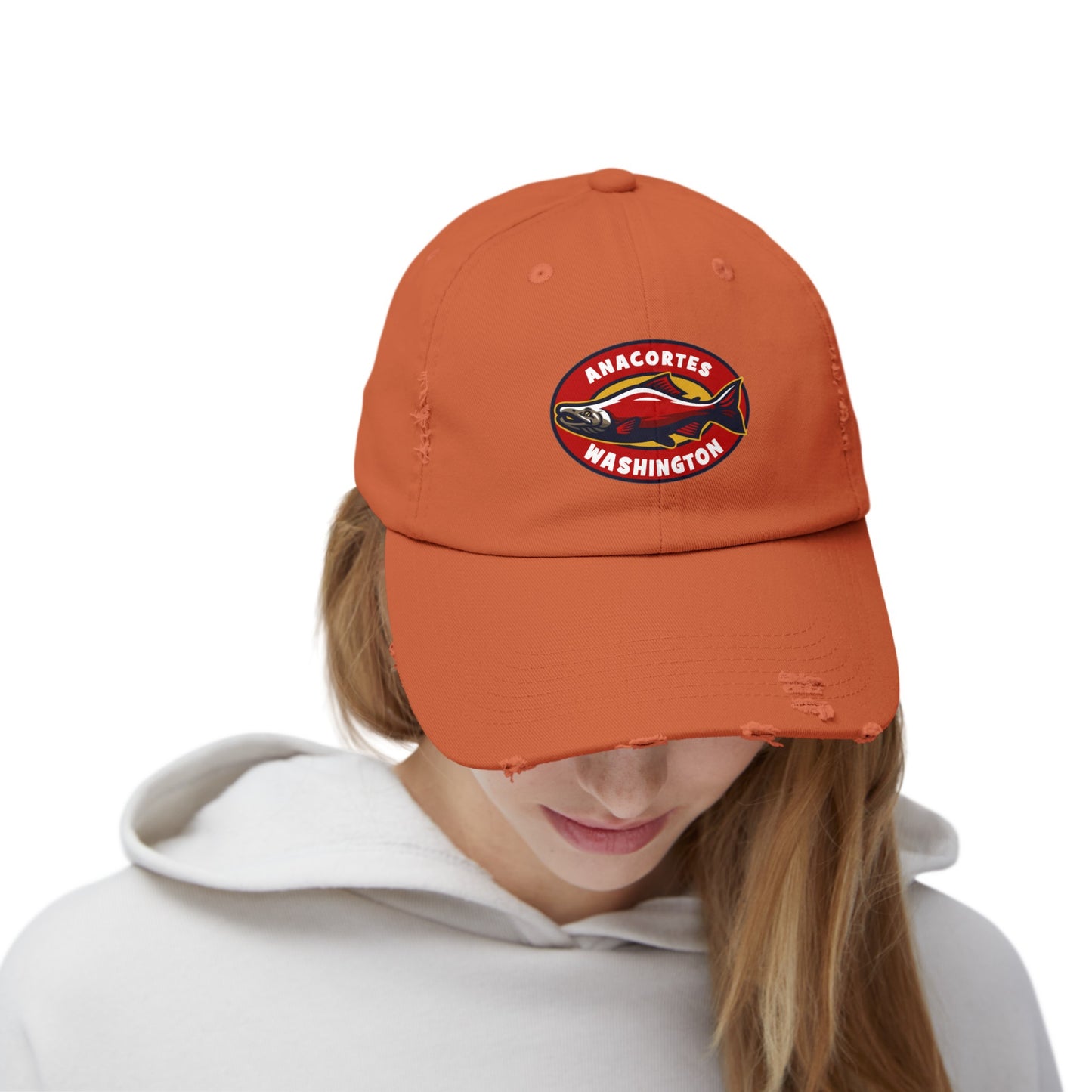 ANACORTES SALMON  Unisex Distressed Cap