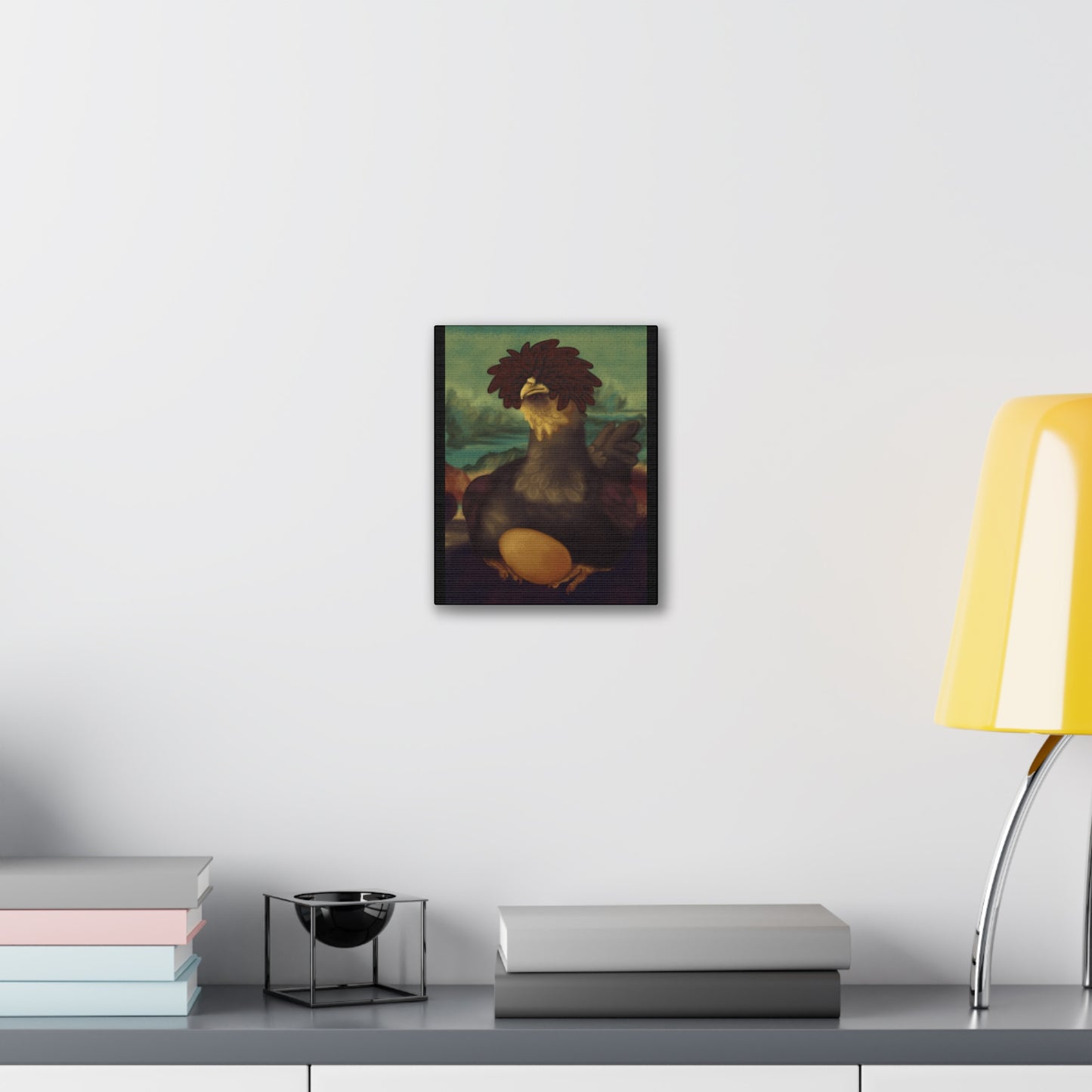Chicken Lisa by Monues Canvas Stretched, 0.75"