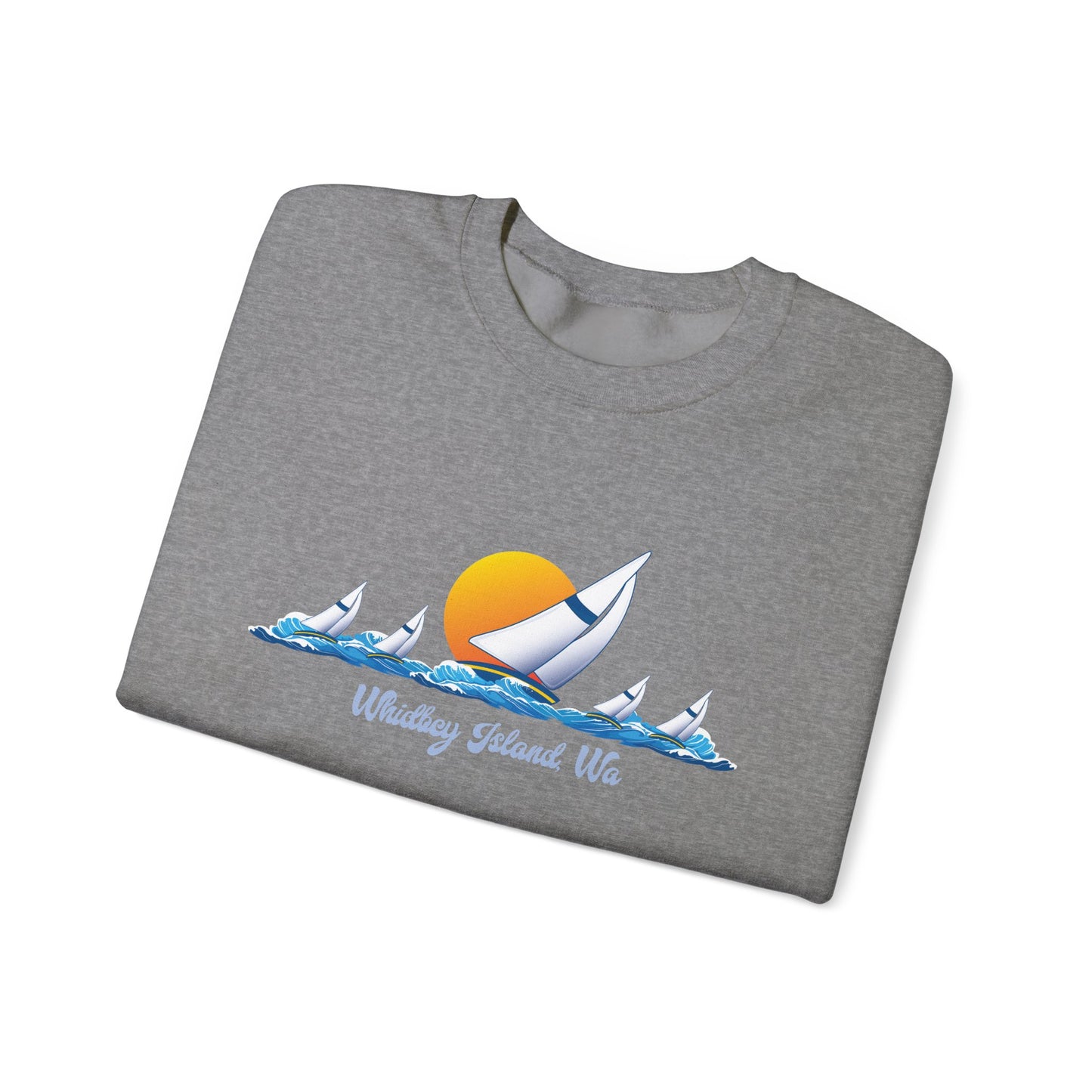 WHIDBEY ISLAND WA  Sail Away Unisex Heavy Blend™ Crewneck Sweatshirt