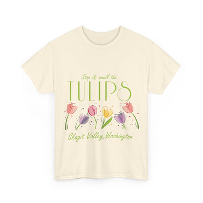 SMELL THE  TULIPS - Unisex Heavy Cotton Tee