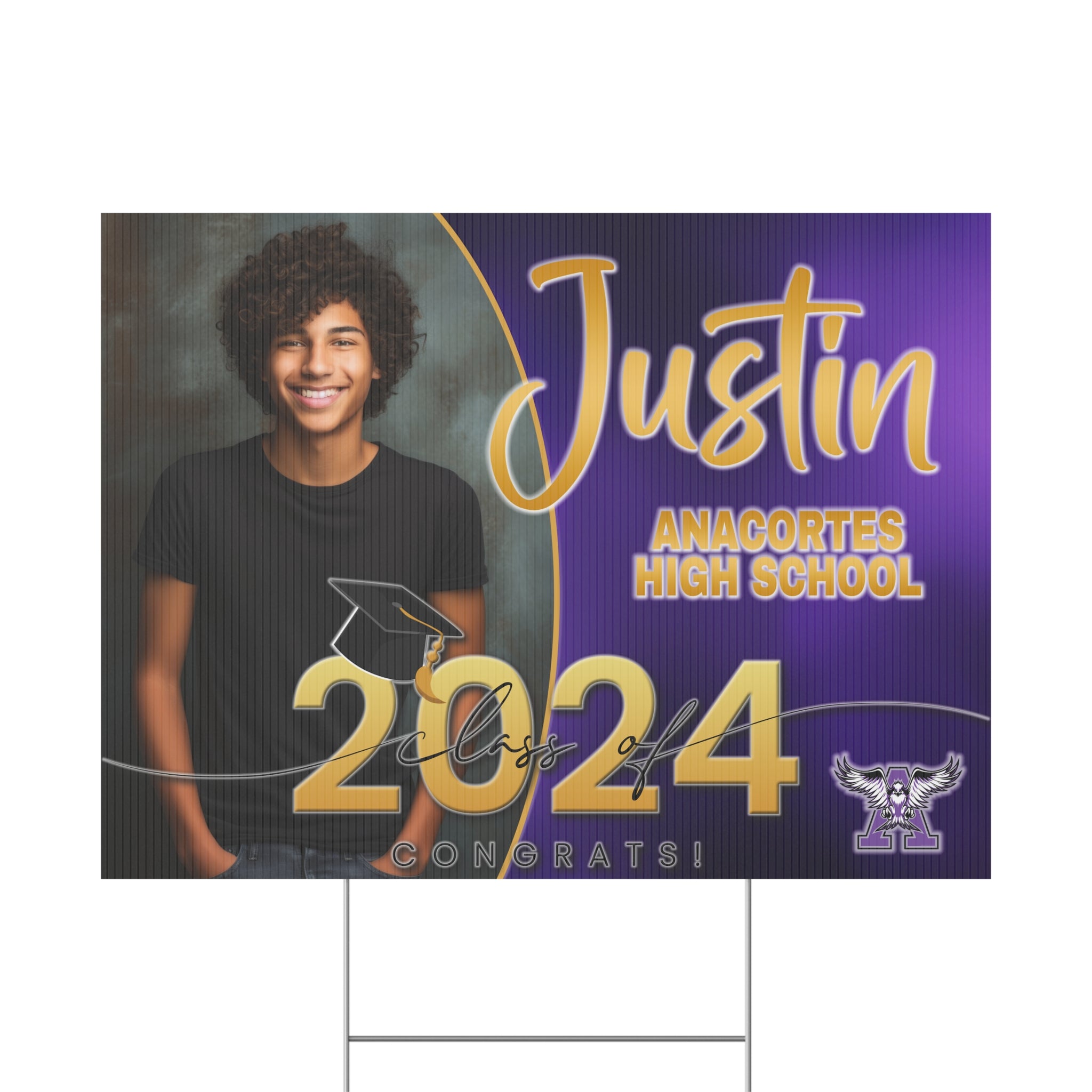 JUSTIN - SENIOR 2024 Plastic Yard Sign – Deception Designs