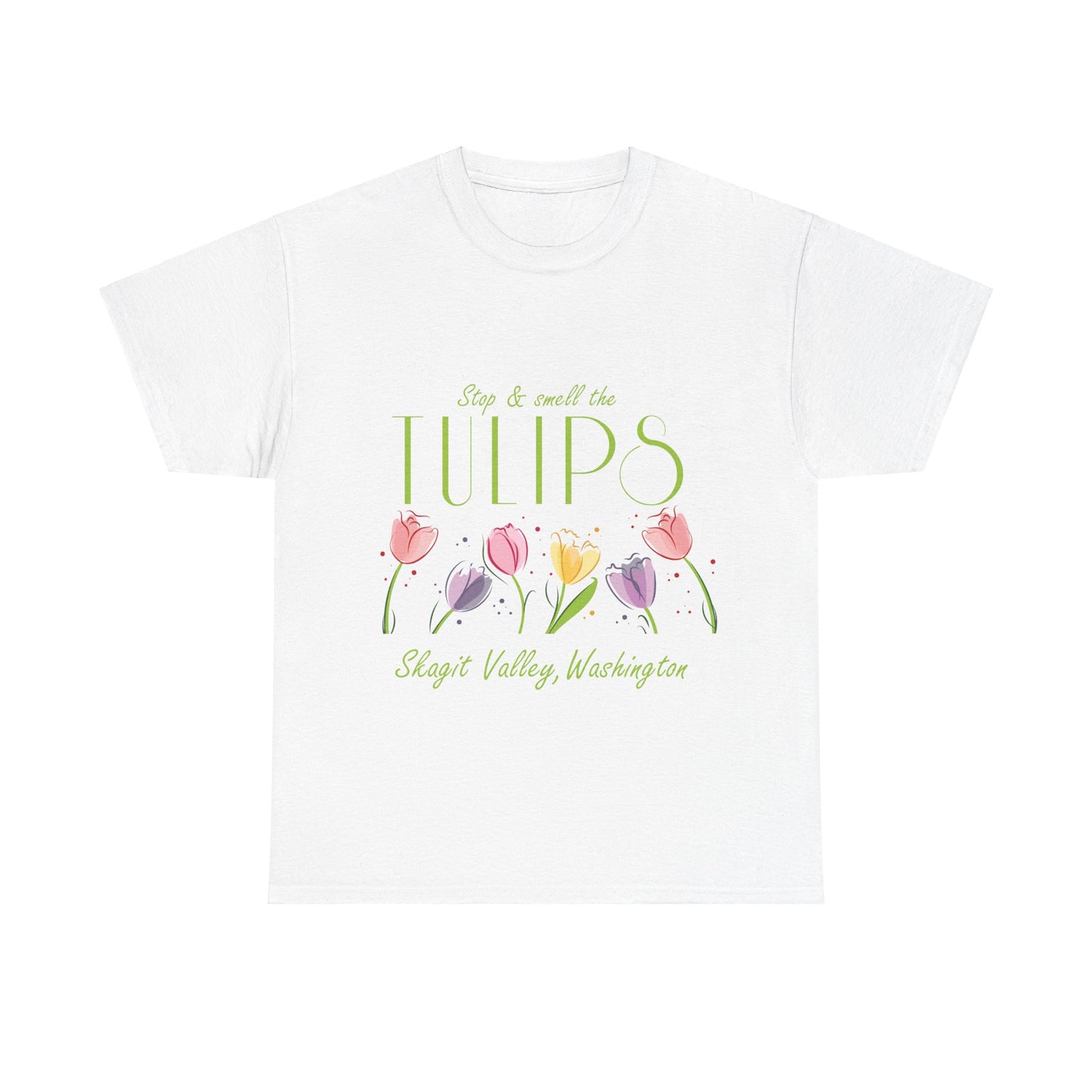 SMELL THE  TULIPS - Unisex Heavy Cotton Tee