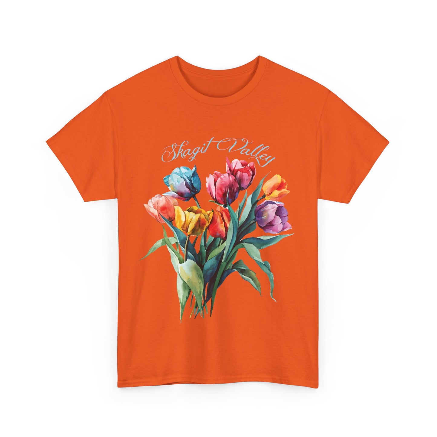 SKAGIT VALLEY - WATERCOLOR TULIPS - Unisex Heavy Cotton Tee