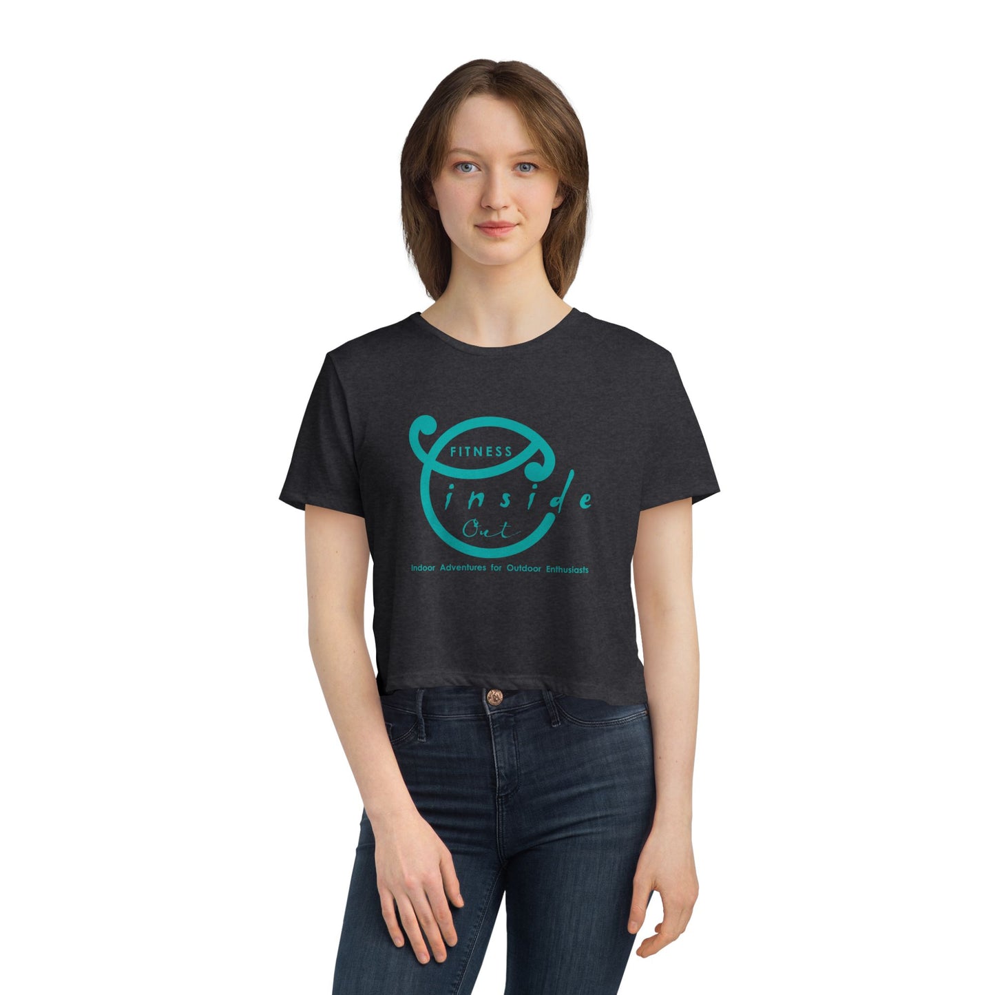 IO FITNESS  Women's Flowy Cropped Tee