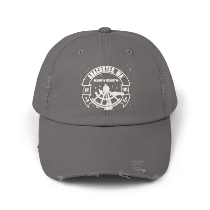 Anacortes Coordinates  Unisex Distressed Cap