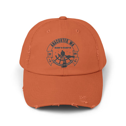 Anacortes Coordinates  Unisex Distressed Cap