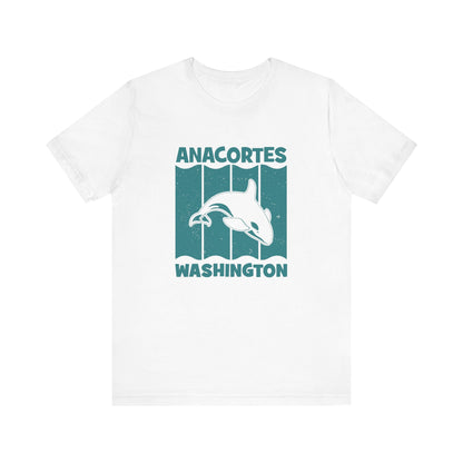 TEAL ANACORTES WHALE  Unisex Jersey Short Sleeve Tee