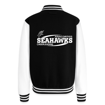 SEAHAWKS CHEERLEADING  Letterman Jacket - black/white